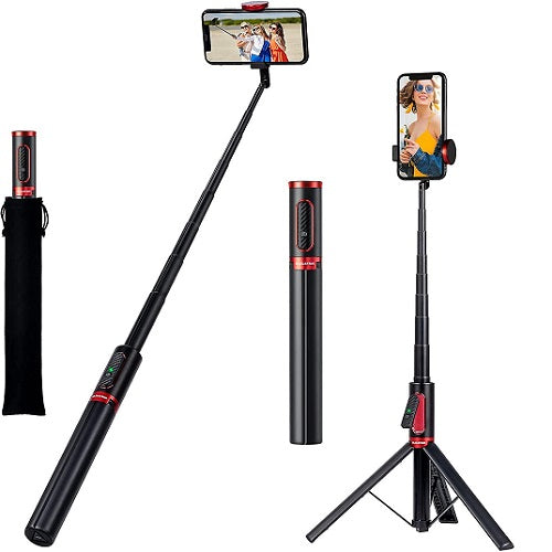 Portable 60" Aluminum Selfie Stick Tripod Stand