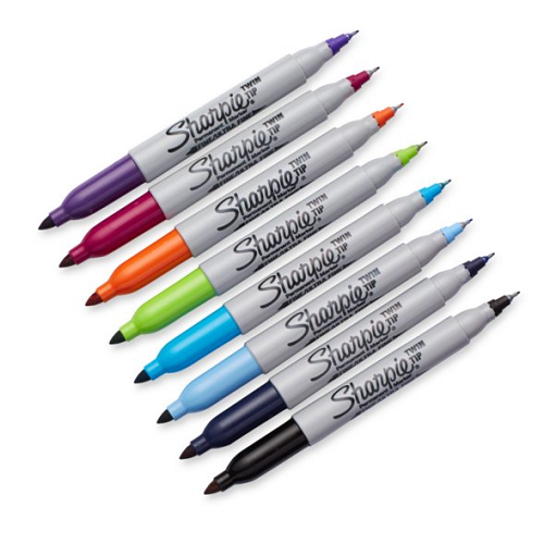 Sharpie Permanent Marker Twin Tip Assorted Standard Colors Pack of 8