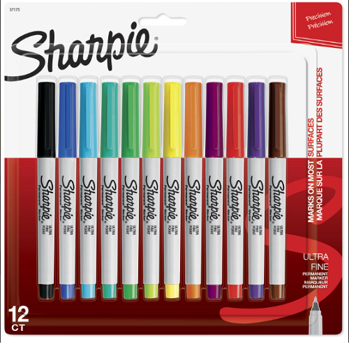 Permanent Markers, Ultra Fine Tip, Pack Of 12, Assorted Fun Colors