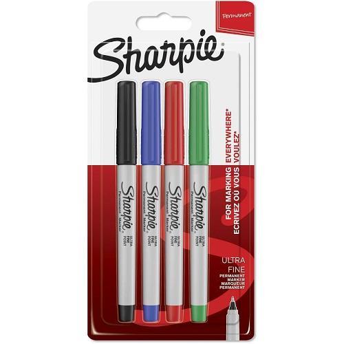 Sharpie Permanent Markers, Ultra Fine Point Pack of 4